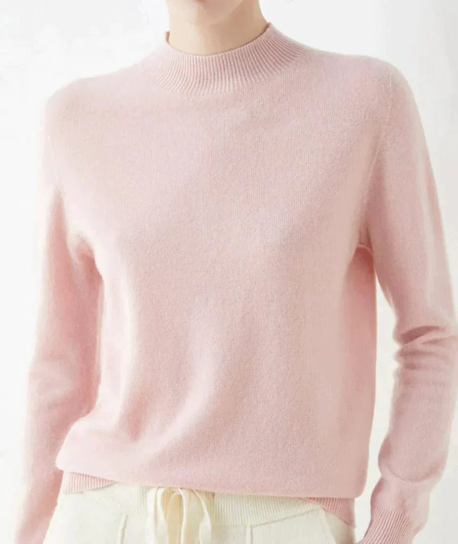 Kasjmier Trui met Ronde Hals voor Dames - Pink