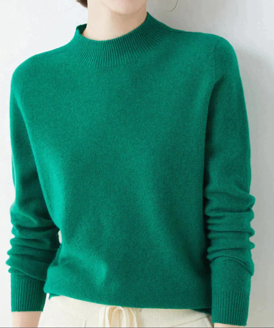 Kasjmier Trui met Ronde Hals voor Dames - Dark Green