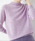 Kasjmier Trui met Ronde Hals voor Dames - Light Purple