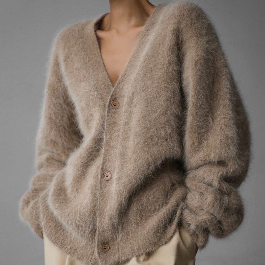 Kasjmier Vest met Knoopsluiting voor Dames - Desert Taupe
