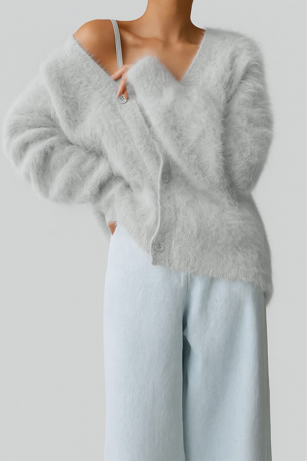 Kasjmier Vest met Knoopsluiting voor Dames