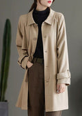 Halflange Trenchcoat met Kraag en Zakken voor Dames