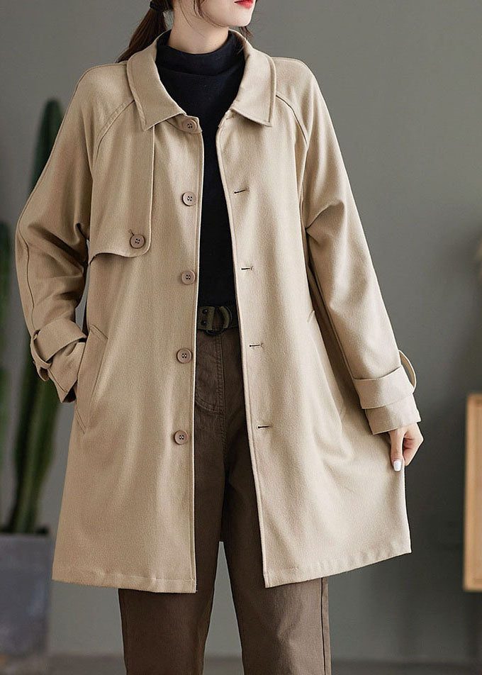 Halflange Trenchcoat met Kraag en Zakken voor Dames - View 2