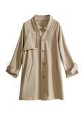 Halflange Trenchcoat met Kraag en Zakken voor Dames - View 5
