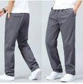 Katoenen Rechte Broek met Elastische Taille voor Heren - View 10