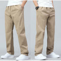 Katoenen Rechte Broek met Elastische Taille voor Heren - View 12