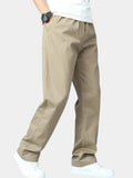 Katoenen Rechte Broek met Elastische Taille voor Heren - View 6