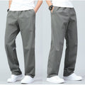 Katoenen Rechte Broek met Elastische Taille voor Heren - View 9