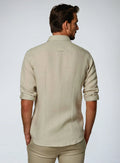 Slim Fit Linnen Overhemd met Lange Mouwen voor Heren
