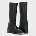 Kniehoge Leren Western Laarzen met Blokhak voor Dames - View 2