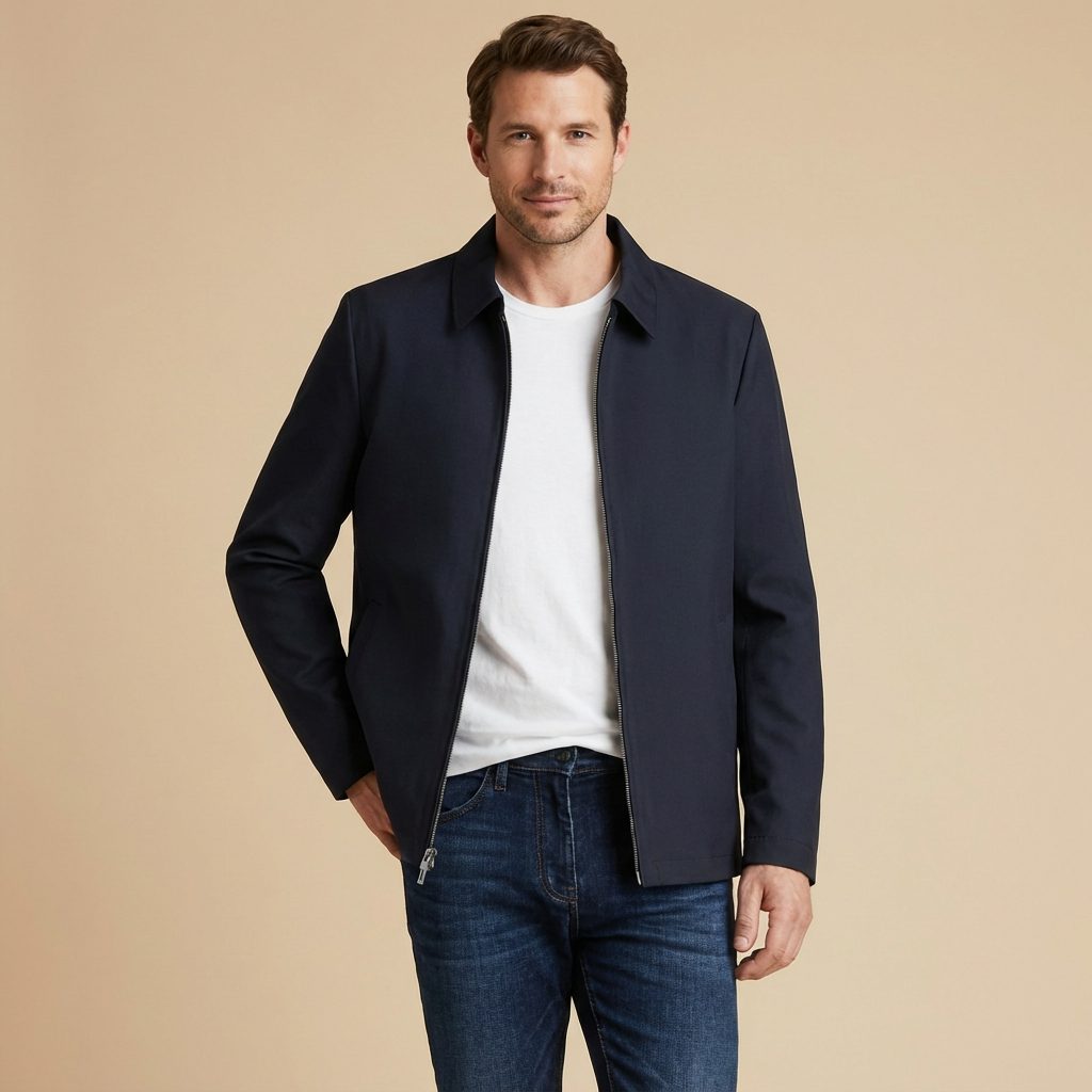 Korte Jas met Ritssluiting voor Heren - Navy