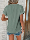 Korte Mouwen T-Shirt met Textuurpatroon voor Dames