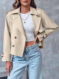 Korte Trenchcoat met Dubbele Knopenrij voor Dames