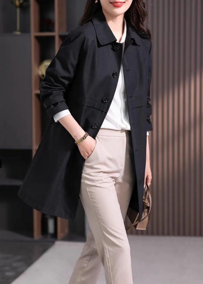Korte Trenchcoat met Reverskraag voor Dames