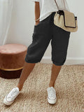 Melodie | Cropped Linen Chino Korte Broek met Steekzakken voor Dames