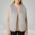 Kunstfellen Bodywarmer met Voering voor Dames - Grijs