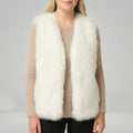 Kunstfellen Bodywarmer met Voering voor Dames - Beige
