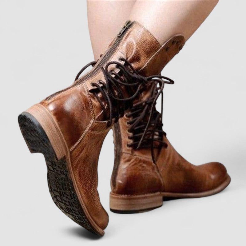 Lace-Up Enkellaarsjes met Blokhak voor Dames - View 6