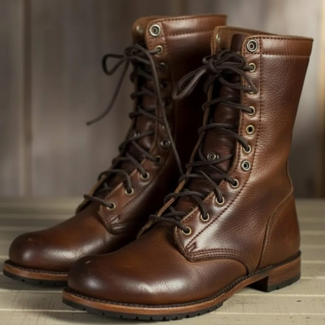 Lace-Up Laarzen met Blokhak voor Dames