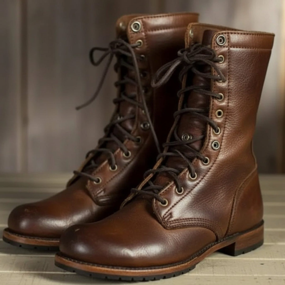 Lace-Up Laarzen met Blokhak voor Dames