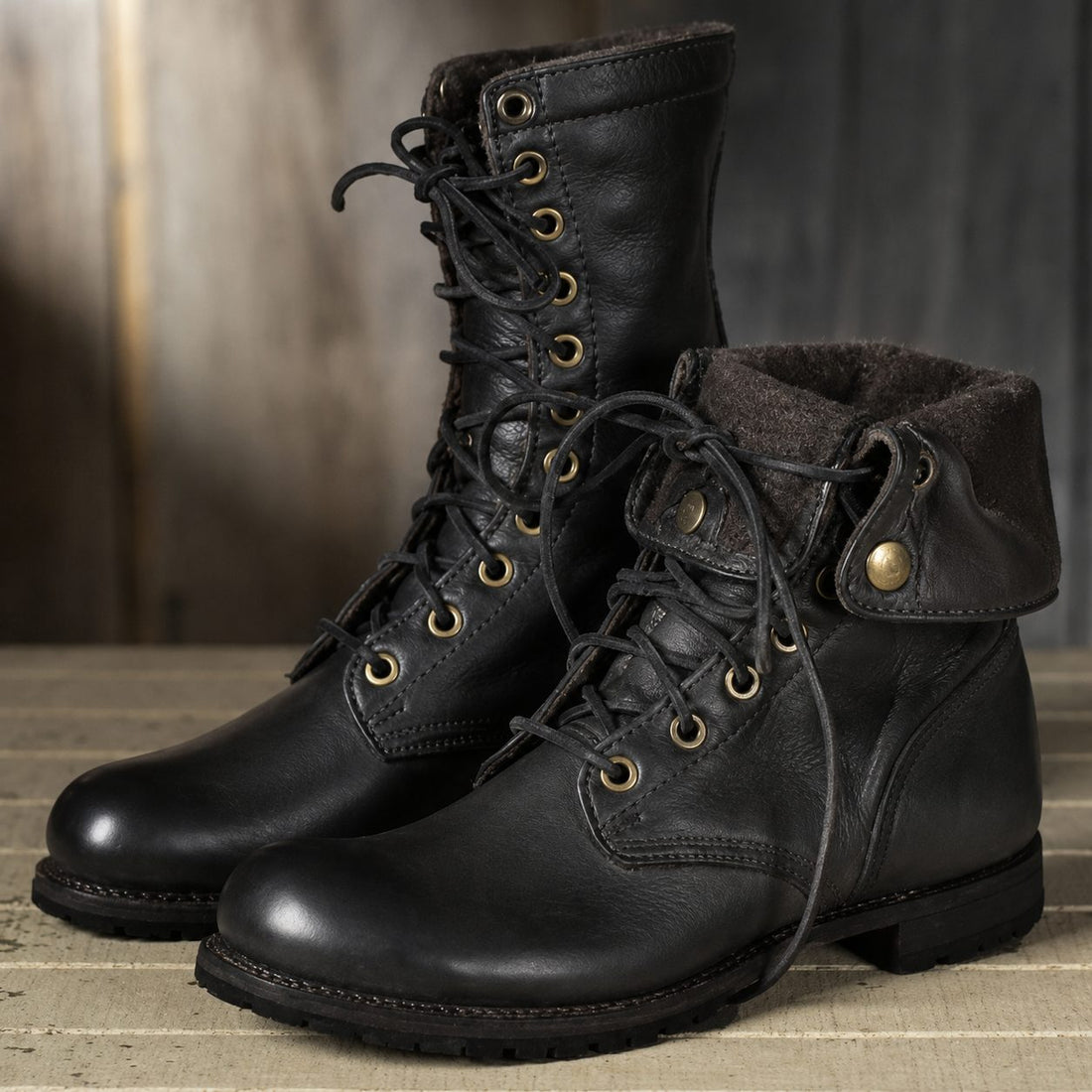 Lace-Up Laarzen met Blokhak voor Dames