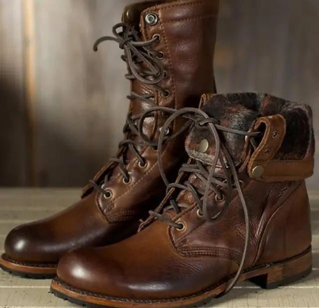 Lace-Up Laarzen met Blokhak voor Dames - View 3
