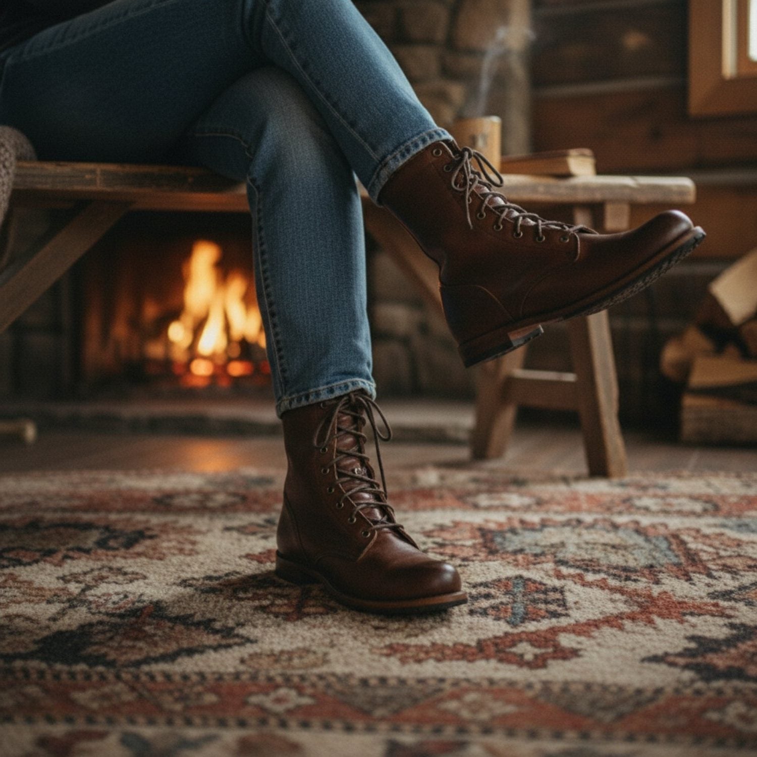 Lace-Up Laarzen met Blokhak voor Dames - View 5