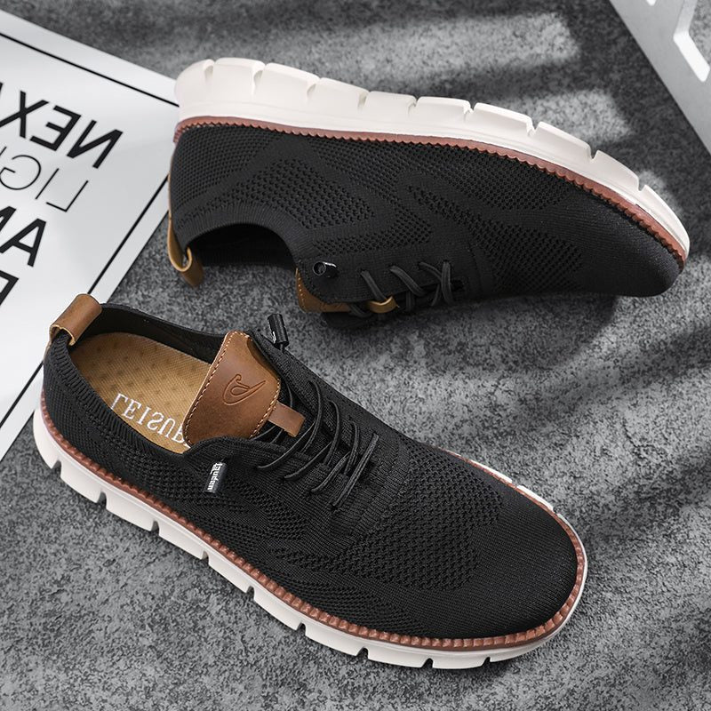 Lace-Up Sportieve Sneakers voor Heren - Zwart