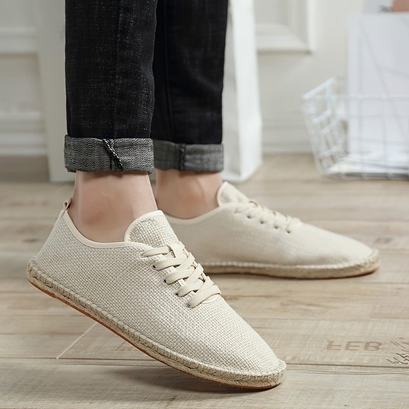 Lace-Up Woven Espadrilles voor Heren - Khaki