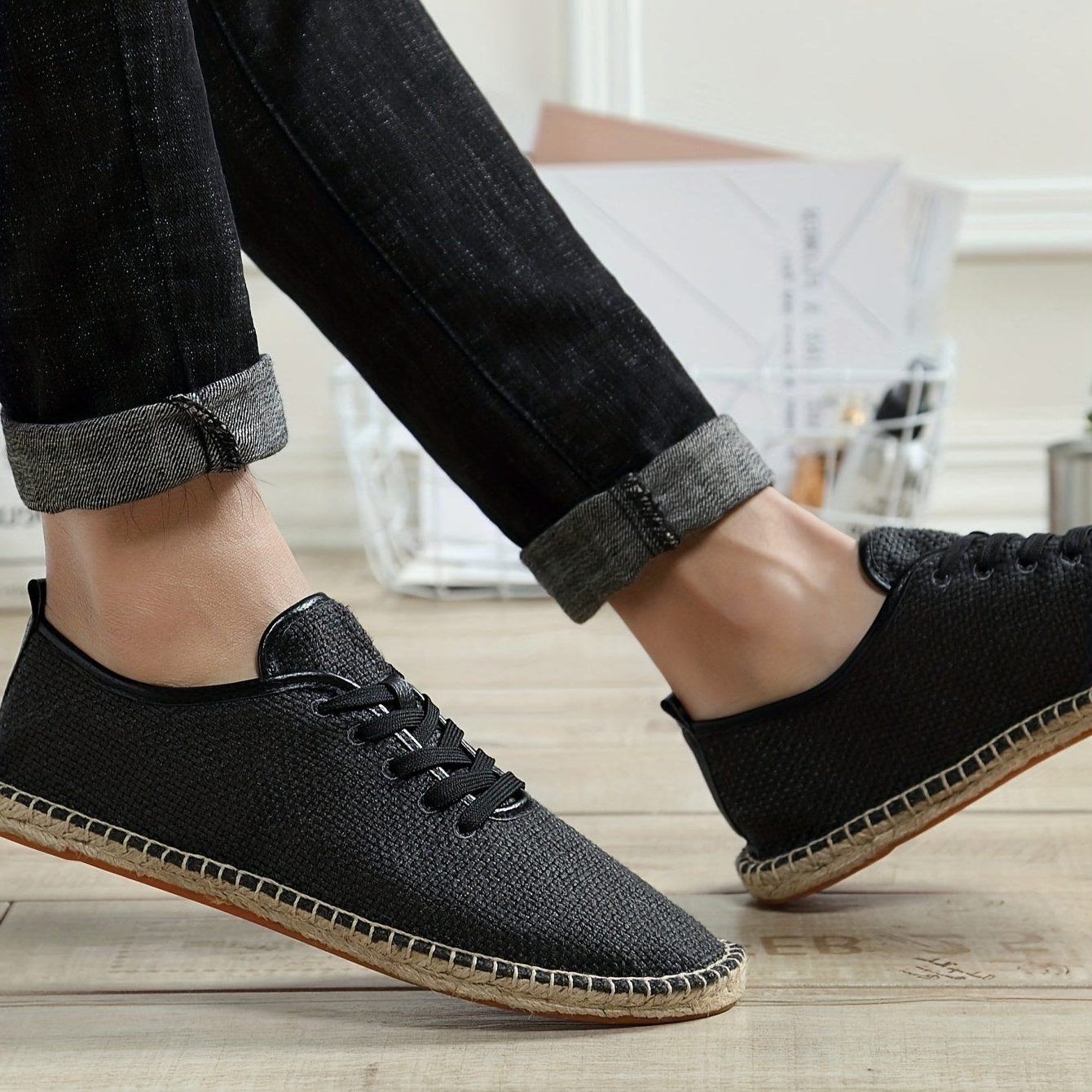 Lace-Up Woven Espadrilles voor Heren - View 18