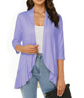 Lange Cardigan met Open Voorkant voor Dames - Lavendel