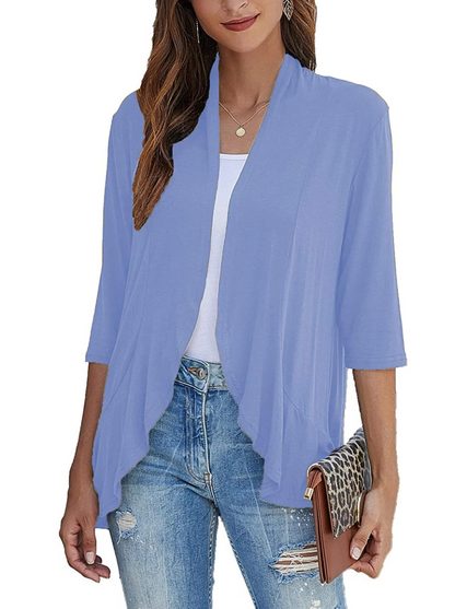Lange Cardigan met Open Voorkant voor Dames - Blauw