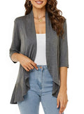 Lange Cardigan met Open Voorkant voor Dames - Grijs