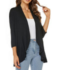 Lange Cardigan met Open Voorkant voor Dames - Zwart