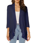 Lange Cardigan met Open Voorkant voor Dames - Marineblauw