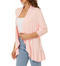 Lange Cardigan met Open Voorkant voor Dames - Roze