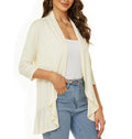 Lange Cardigan met Open Voorkant voor Dames - Beige