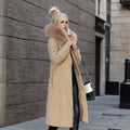 Lange Donzen Winterjas met Opstaande Kraag voor Dames - View 17