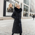 Lange Donzen Winterjas met Opstaande Kraag voor Dames - View 7