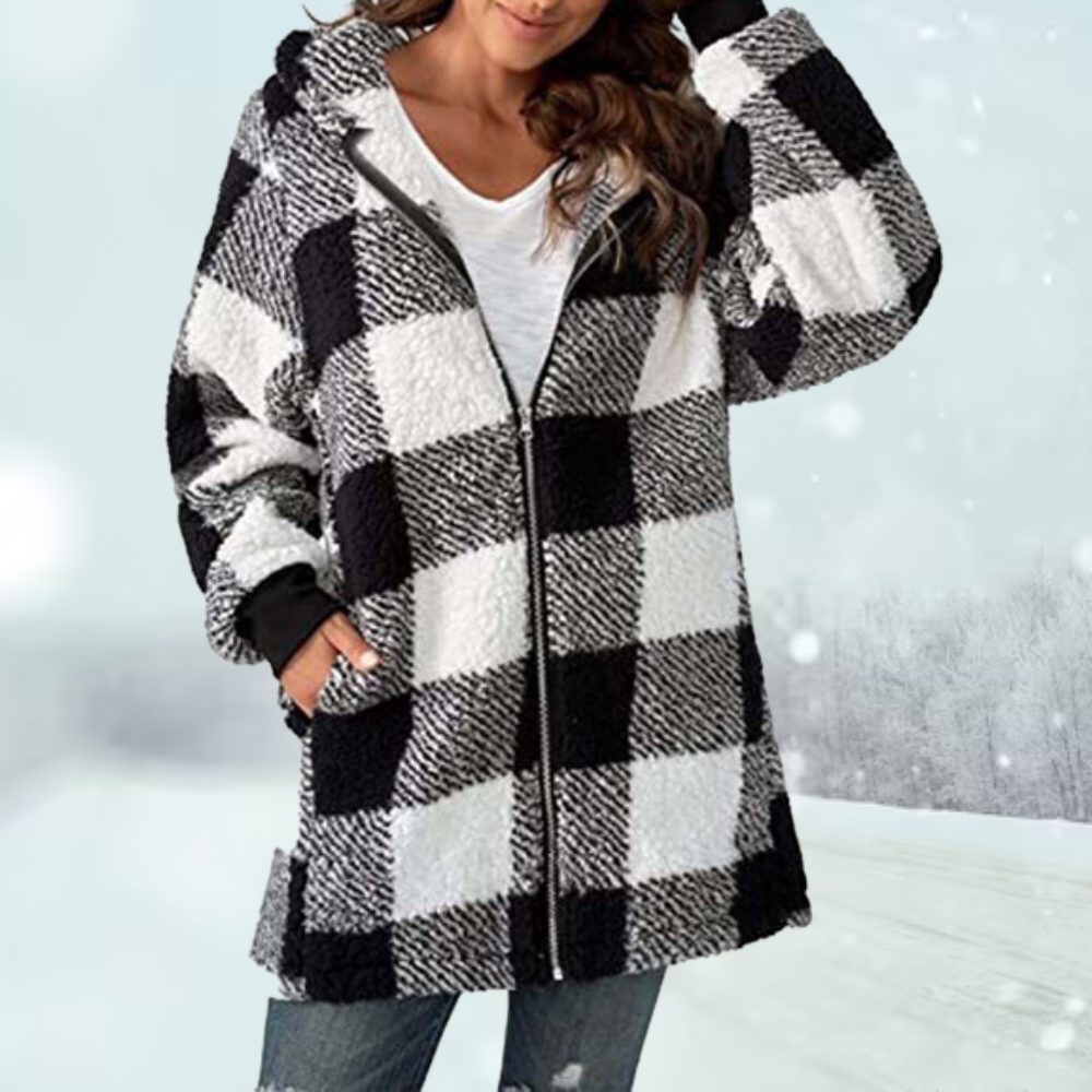 Lange Geruite Cardigan voor Dames