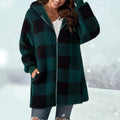 Lange Geruite Cardigan voor Dames - Groen
