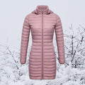 Lange Gewatteerde Parka met Capuchon voor Dames - Rosa