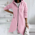 Lange Hoodie Jas met Ritssluiting voor Dames