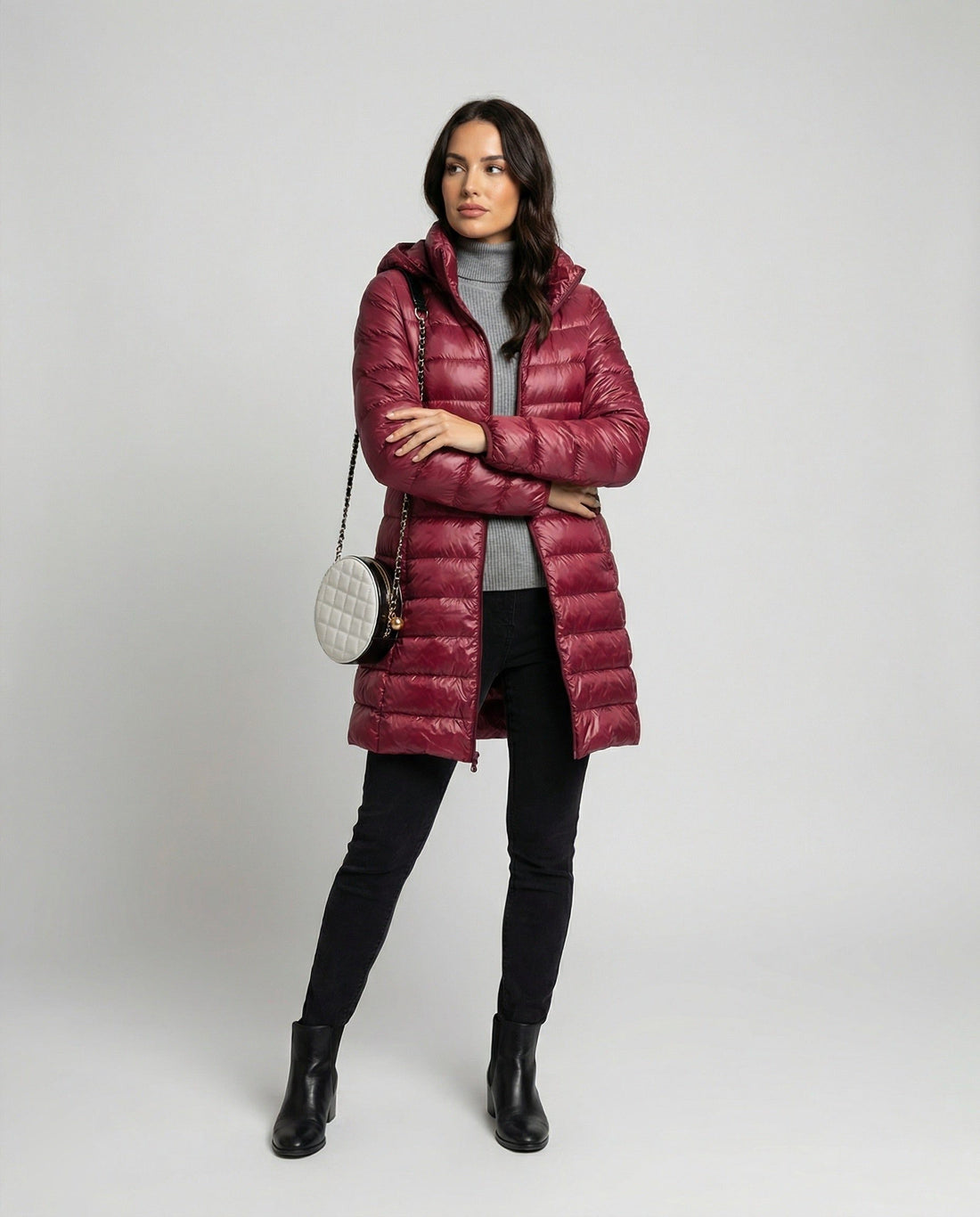 Lange Puffer Jas met Capuchon voor Dames