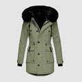 Lange Puffer Winterjas met Bontafvoering Capuchon voor Dames - View 3