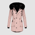 Lange Puffer Winterjas met Bontafvoering Capuchon voor Dames - View 4