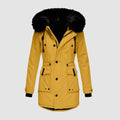 Lange Puffer Winterjas met Bontafvoering Capuchon voor Dames - View 6