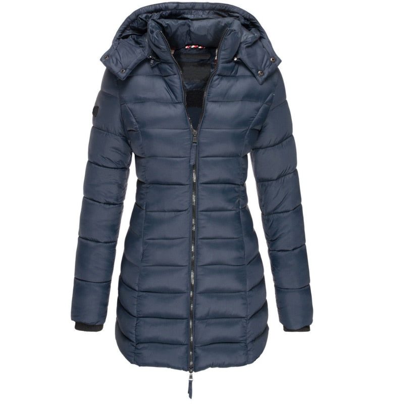 Lange Puffer Winterjas met Capuchon voor Dames