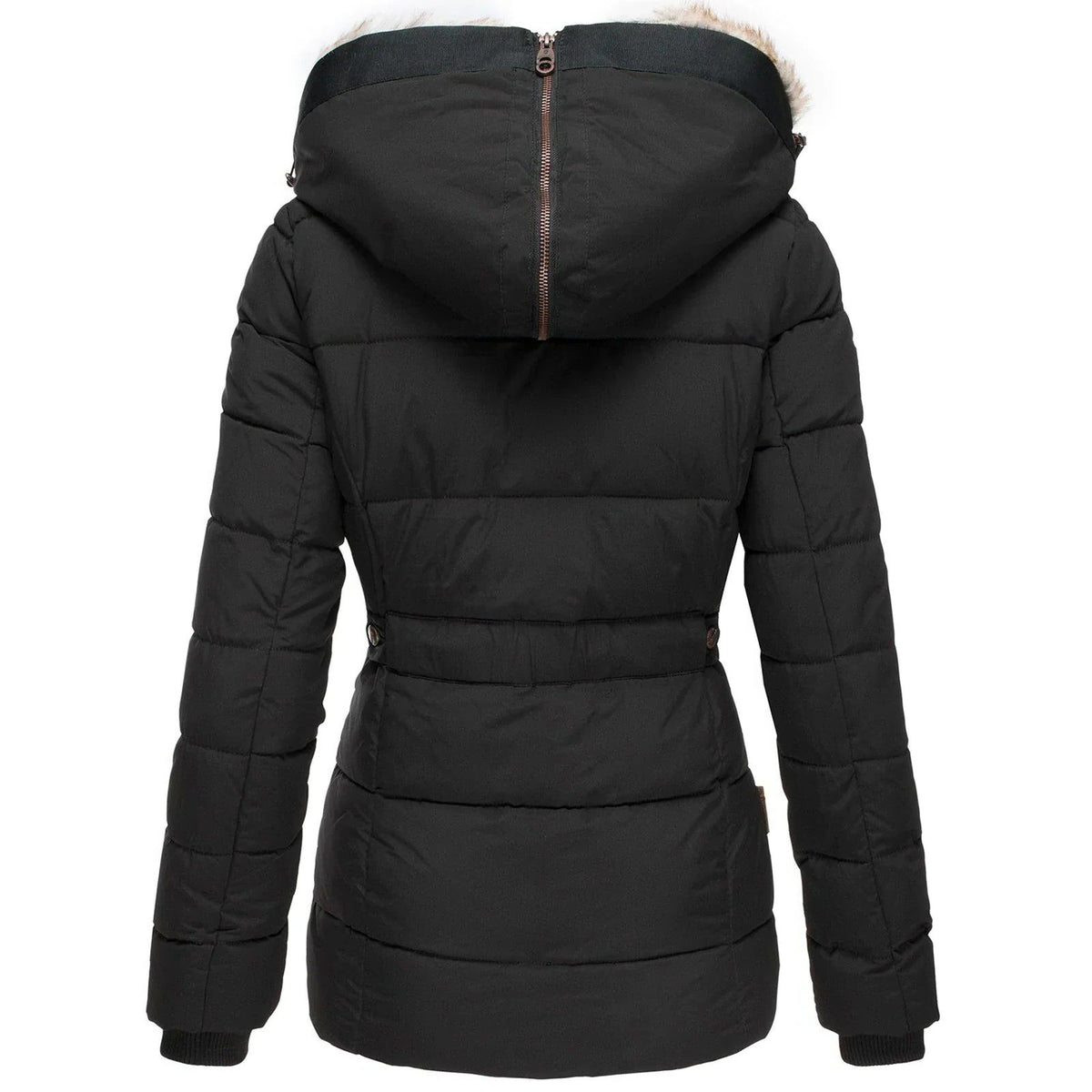 Lange Puffer Winterjas met Faux Fur Capuchon voor Dames - View 2