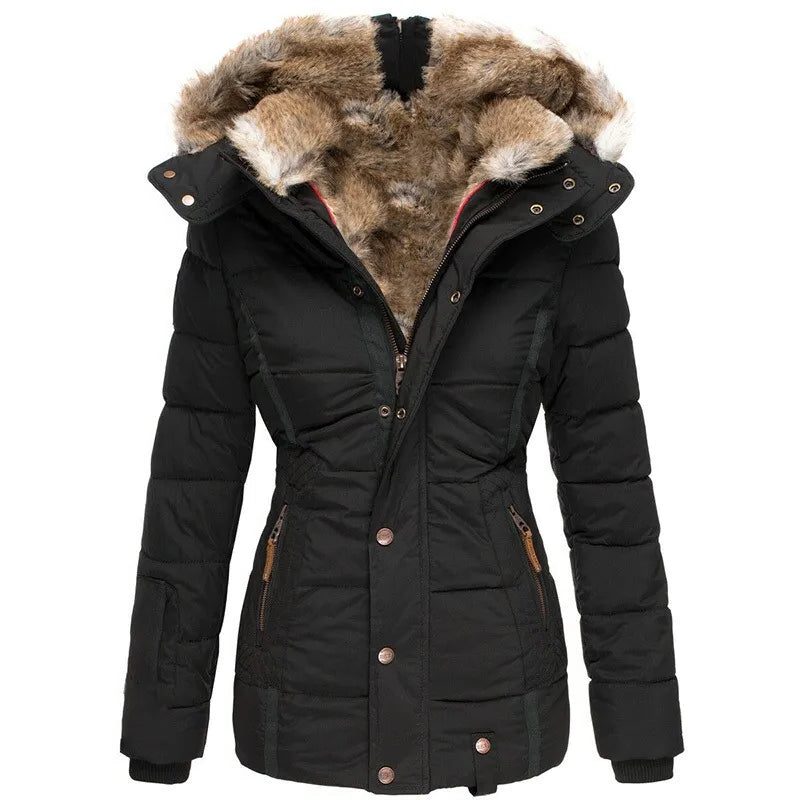 Lange Puffer Winterjas met Faux Fur Capuchon voor Dames - View 4